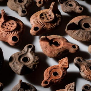 Oil lamps which were found during the Latest Discoveries in Ephesus Excavations