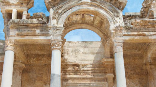 The-Temple-of-Hadrian-in-Ephesus-Water-Color-Painting-by-DALL-E-AI-Creator